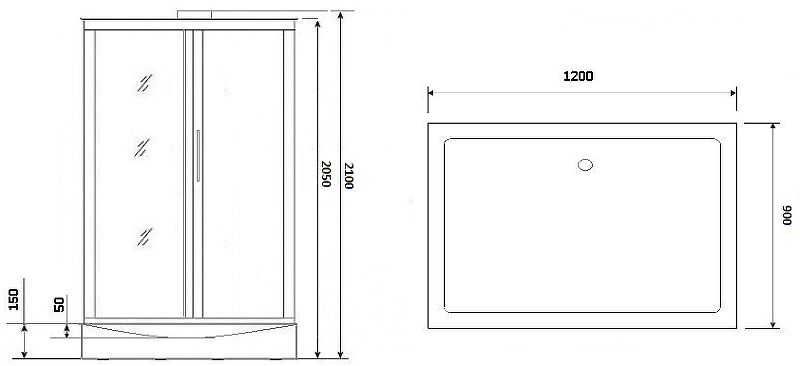 Душевая кабина Niagara Lux NG-7711BK 120x90 без гидромассажа схема 6