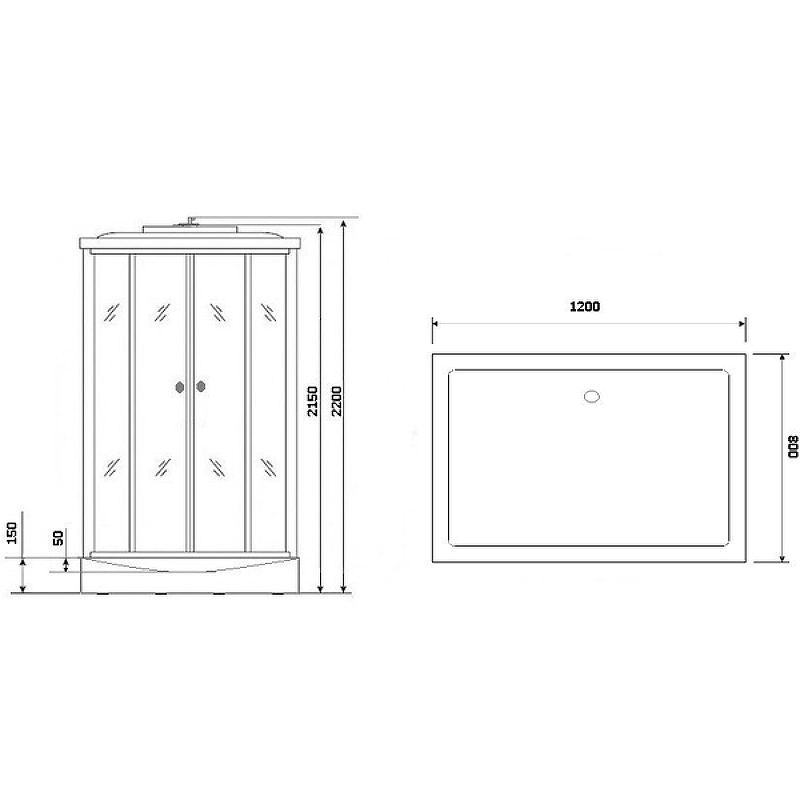 Душевая кабина Niagara Lux 120x90 NG-7711G с гидромассажем схема 12