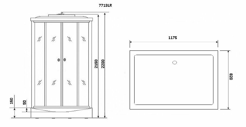 Душевая кабина Niagara Lux NG-7713WL 120x82 с гидромассажем схема 12