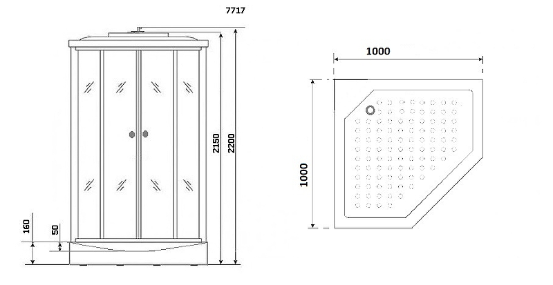 Душевая кабина Niagara Lux NG-7717W 100x100 с гидромассажем схема 4