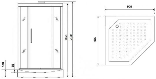 Душевая кабина Niagara Lux NG-7799GBK 90x90 без гидромассажа схема 14