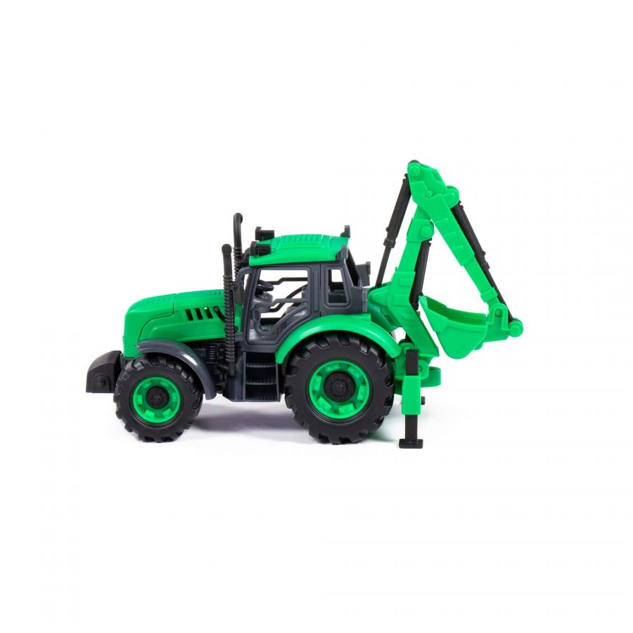 Экскаватор "Прогресс" инерционный (зелёный) (в коробке)