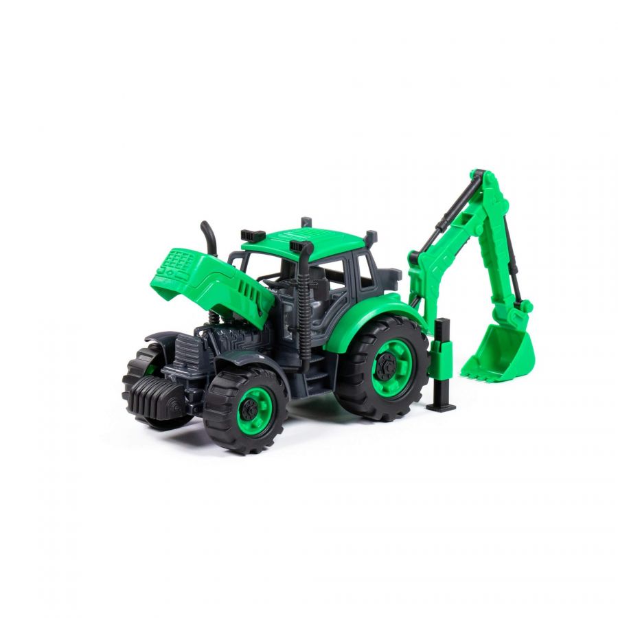 Экскаватор "Прогресс" инерционный (зелёный) (в коробке)