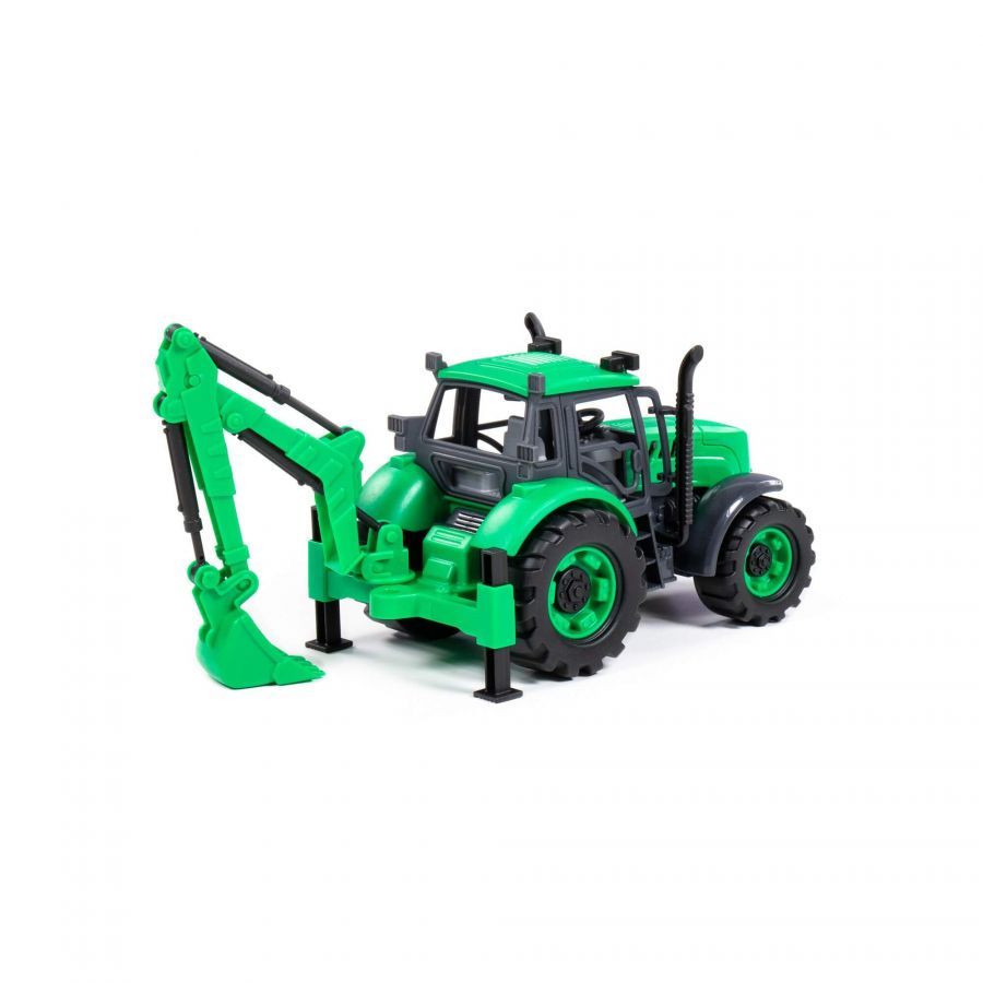 Экскаватор "Прогресс" инерционный (зелёный) (в лотке)