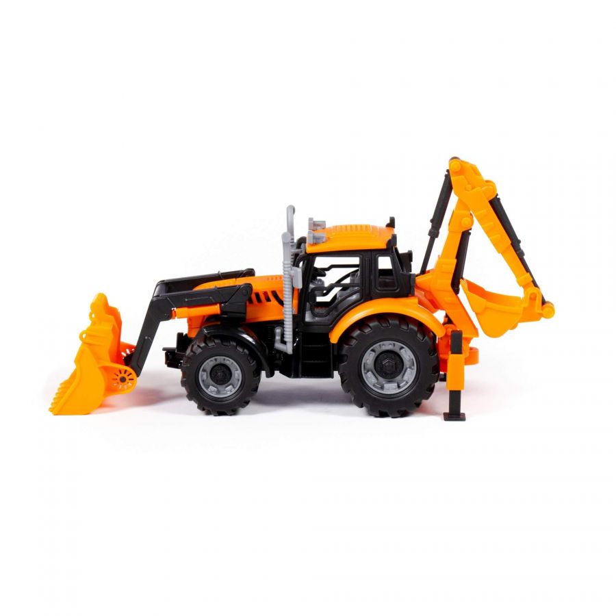 Экскаватор-погрузчик "Прогресс" инерционный (оранжевый) (в коробке)