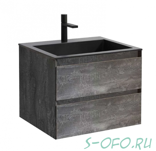 Тумба с раковиной Vincea Luka 60 подвесная, 2 ящика, камень