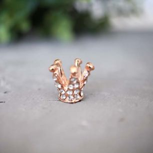 Кукольный аксессуар - Корона со стразами миниатюрная золотая 1,2 см