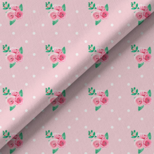 Хлопок Сатин Розы на розовом 50х37 limit
