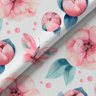 Хлопок Сатин Нежные цветы 25х75 limit