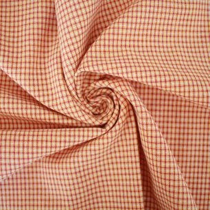 Хлопок фактурный - Клетка Оранжевая 50х37