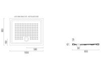 Керамический поддон GSI 438511 100х80 схема 2