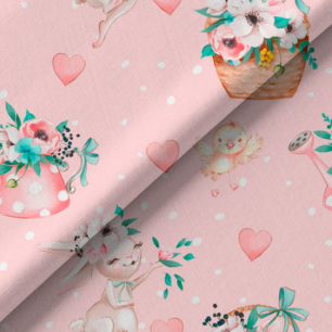 Хлопок Перкаль Цветы в саду 50х37 limit