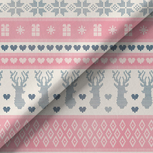 Хлопок Перкаль Скандинавский узор розовый 50х37 limit