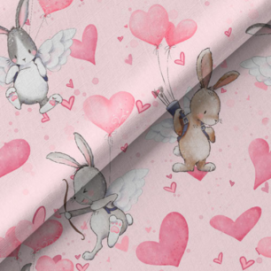 Хлопок Перкаль Зайки на нежно розовом 50х37 limit
