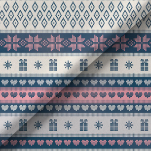 Хлопок Перкаль Скандинавский узор синий 50х37 limit