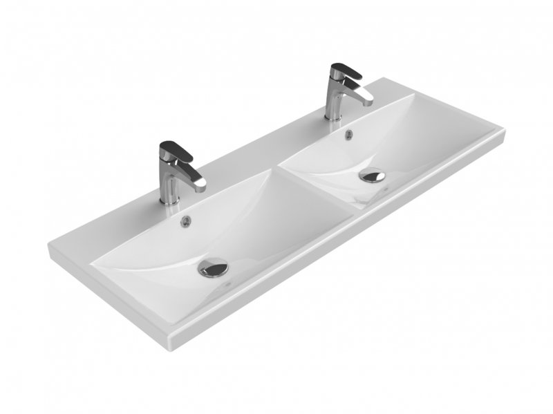 Раковина керамическая двойная BelBagno BB-0325-120-2-LVB