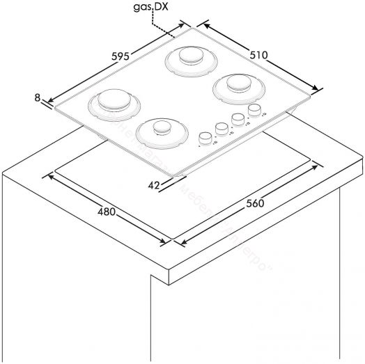 Газовая варочная панель Candy CVW6BB черный