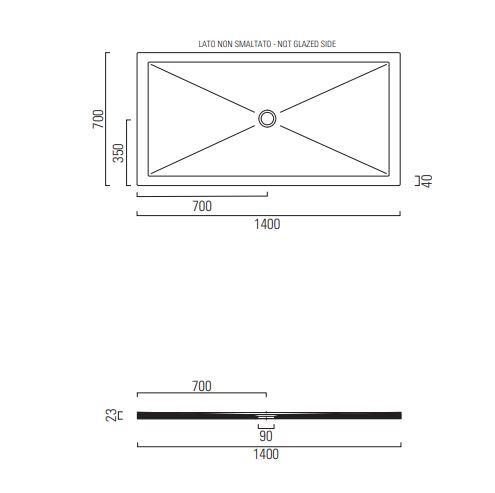 Душевой поддон GSI H2 140x70 схема 2