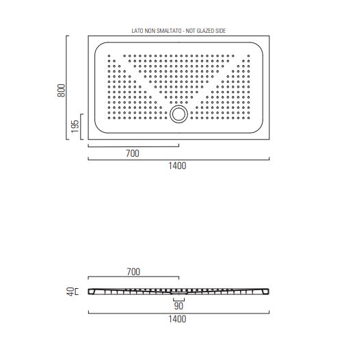 Душевой поддон GSI H4 140x80 схема 2