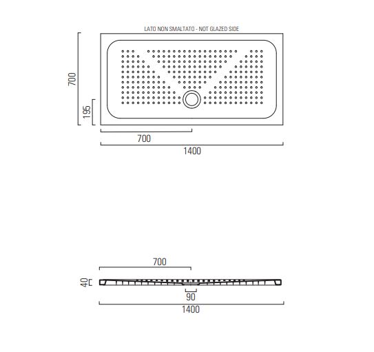 Душевой поддон GSI H4 140x70 схема 2