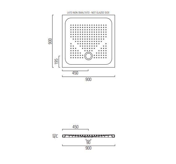 Душевой поддон GSI H4 90x90 схема 2