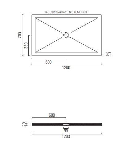 Душевой поддон GSI H2 120x70 схема 2