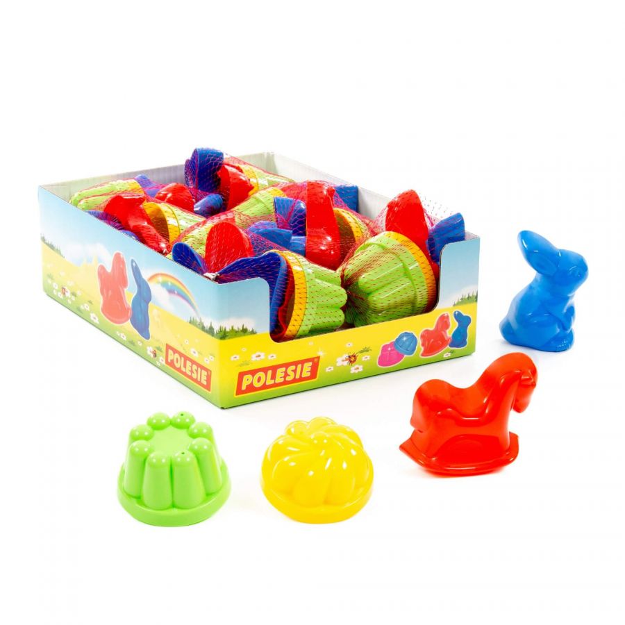 Формочки, 2 шт + формочки (заяц + лошадка) (дисплей 8 наборов)