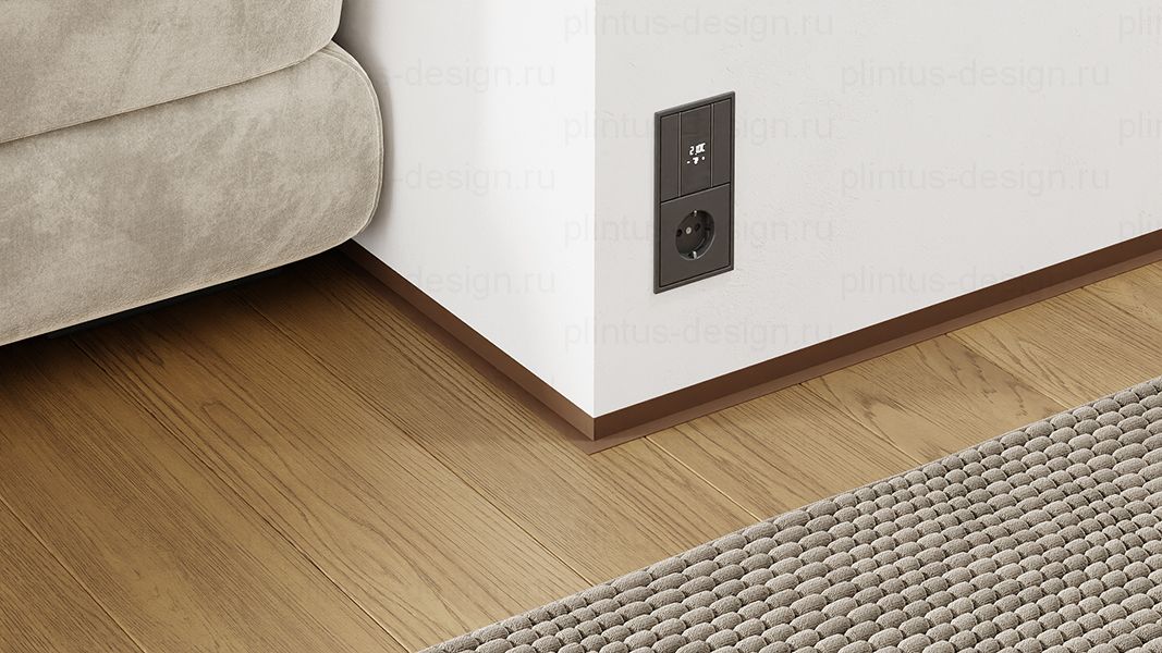 L-образный щелевой плинтус ФЕСО бледно-коричневый RAL8025