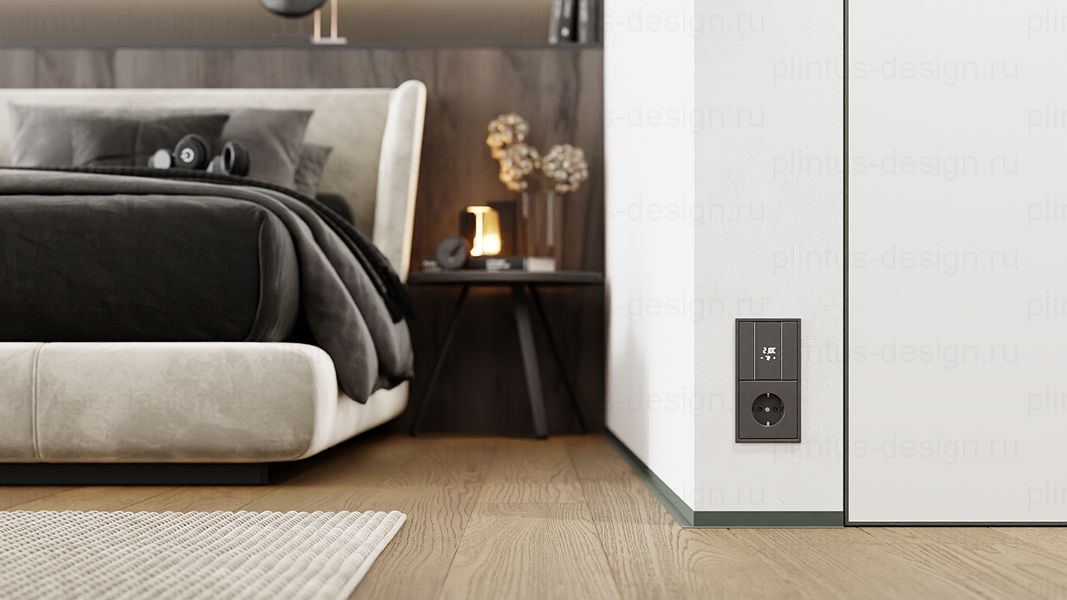 L-образный щелевой плинтус ФЕСО брезентово-серый RAL7010