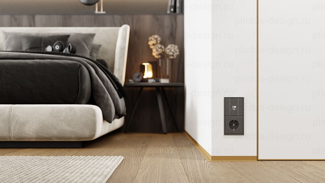 L-образный щелевой плинтус ФЕСО коричнево-бежевый RAL1011