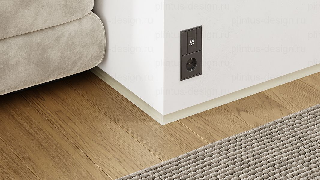 L-образный щелевой плинтус ФЕСО кремово-белый RAL9001