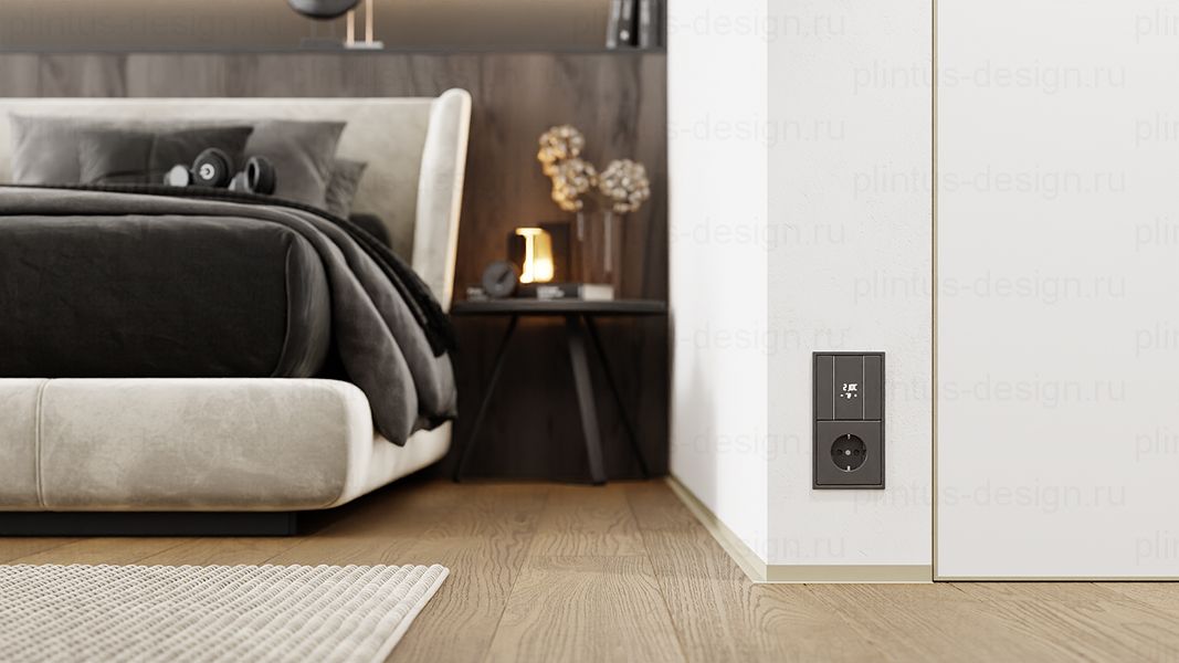 L-образный щелевой плинтус ФЕСО перламутрово-бежевый RAL1035