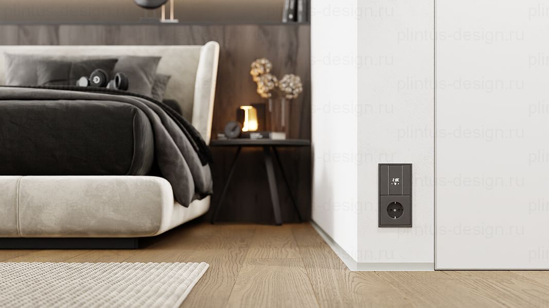 L-образный щелевой плинтус ФЕСО серо-белый RAL9002