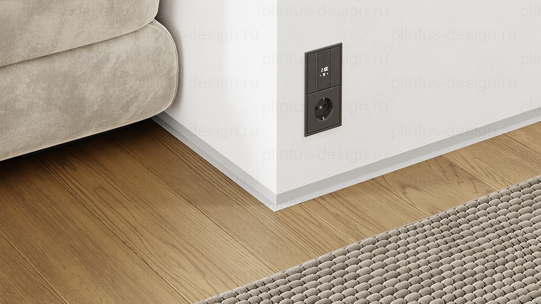 L-образный щелевой плинтус ФЕСО серый телегрей 4 RAL7047