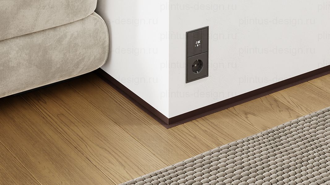 L-образный щелевой плинтус ФЕСО шоколадно-коричневый RAL8017