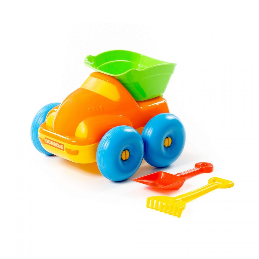 Набор №102: "Блоппер", автомобиль-самосвал + лопатка малая №3, грабельки малые №3