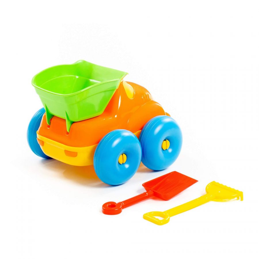 Набор №102: "Блоппер", автомобиль-самосвал + лопатка малая №3, грабельки малые №3