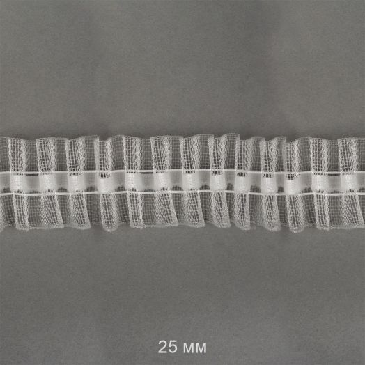 Лента шторная TBY 25 мм сборка универсальная  цвет прозрачный (TBY251-0)