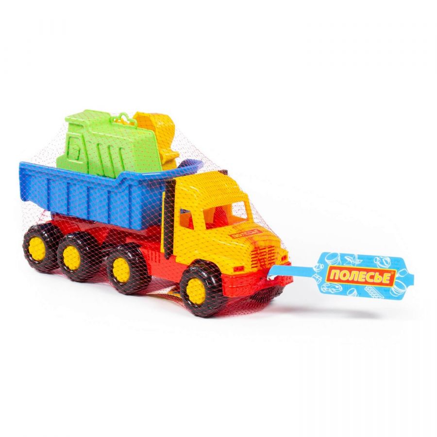 Набор №69: "Фаворит", автомобиль-самосвал + формочки (самосвал + паровоз)