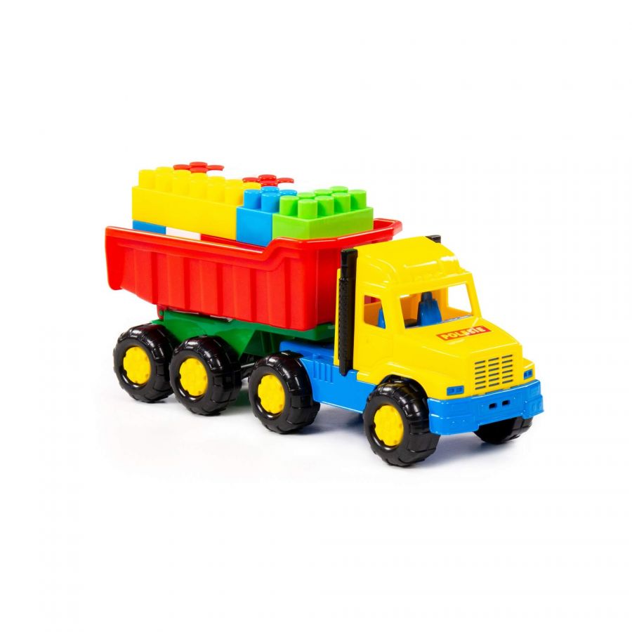 Набор №70: "Фаворит", автомобиль-самосвал + конструктор "Строитель" (17 элементов)