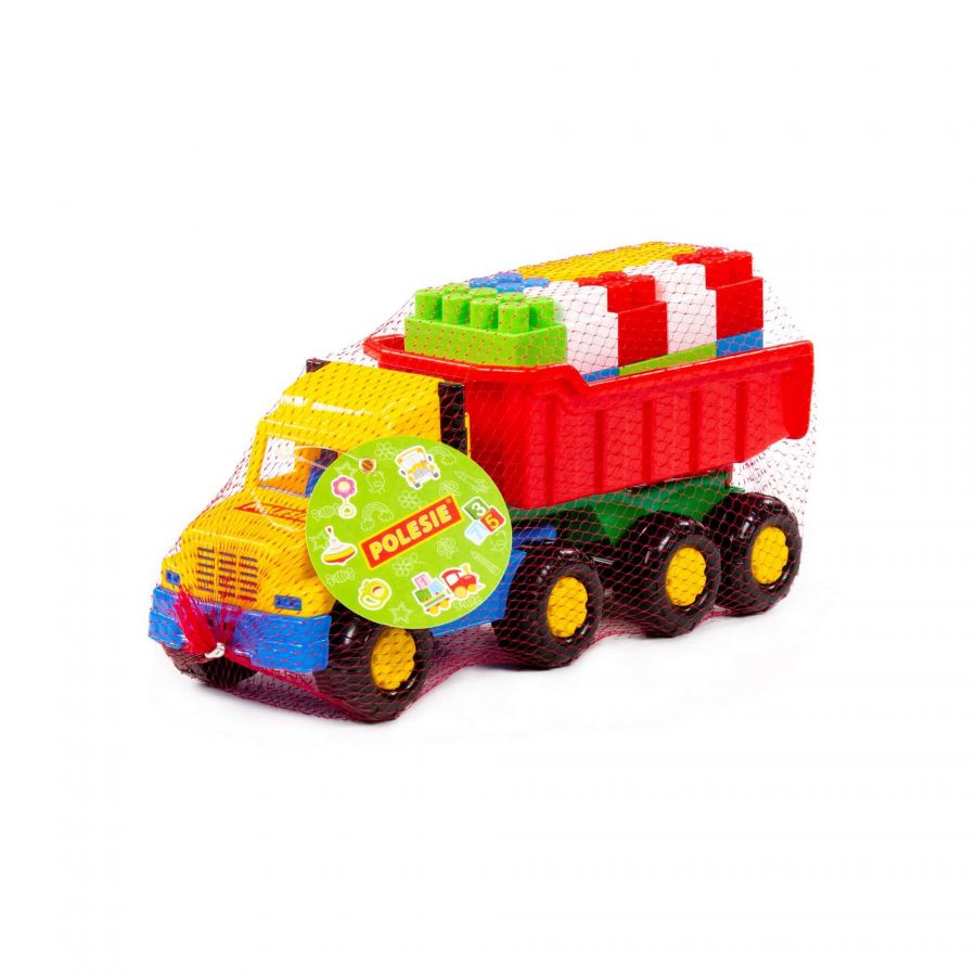 Набор №70: "Фаворит", автомобиль-самосвал + конструктор "Строитель" (17 элементов)