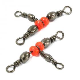 Вертлюг-тройник SIWEIDA 7129057 triple red beads swivels