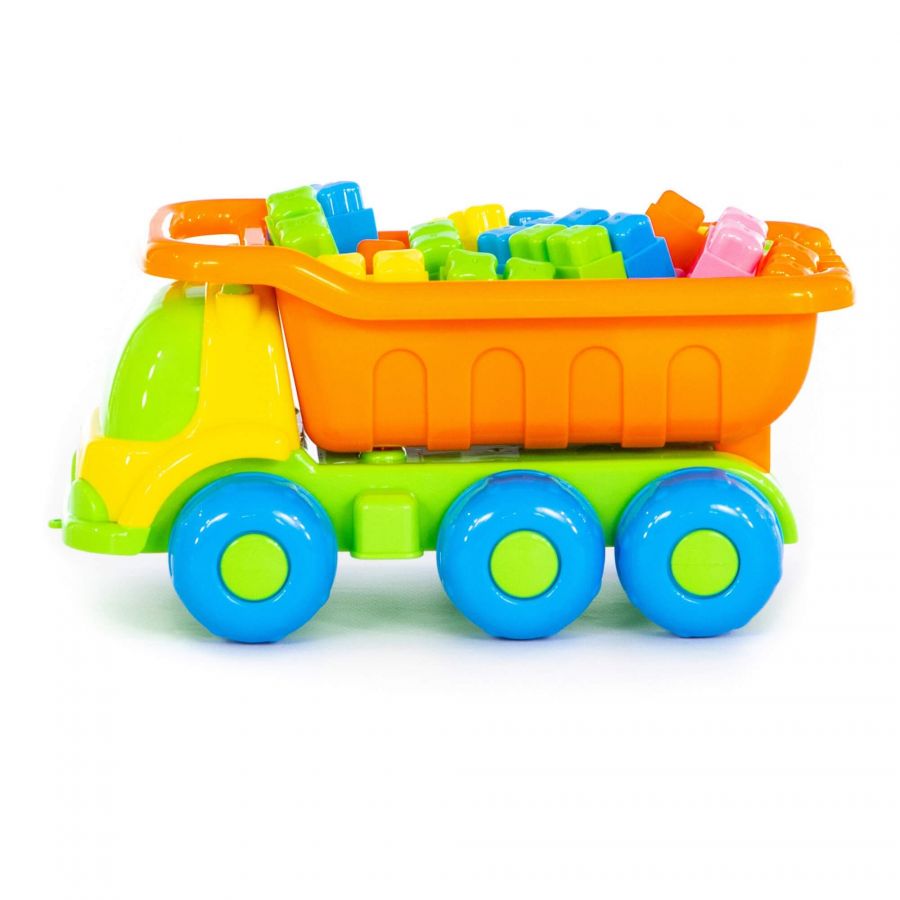 Набор №272: "Кеша", автомобиль-самосвал + конструктор "Малютка" (35 элементов)