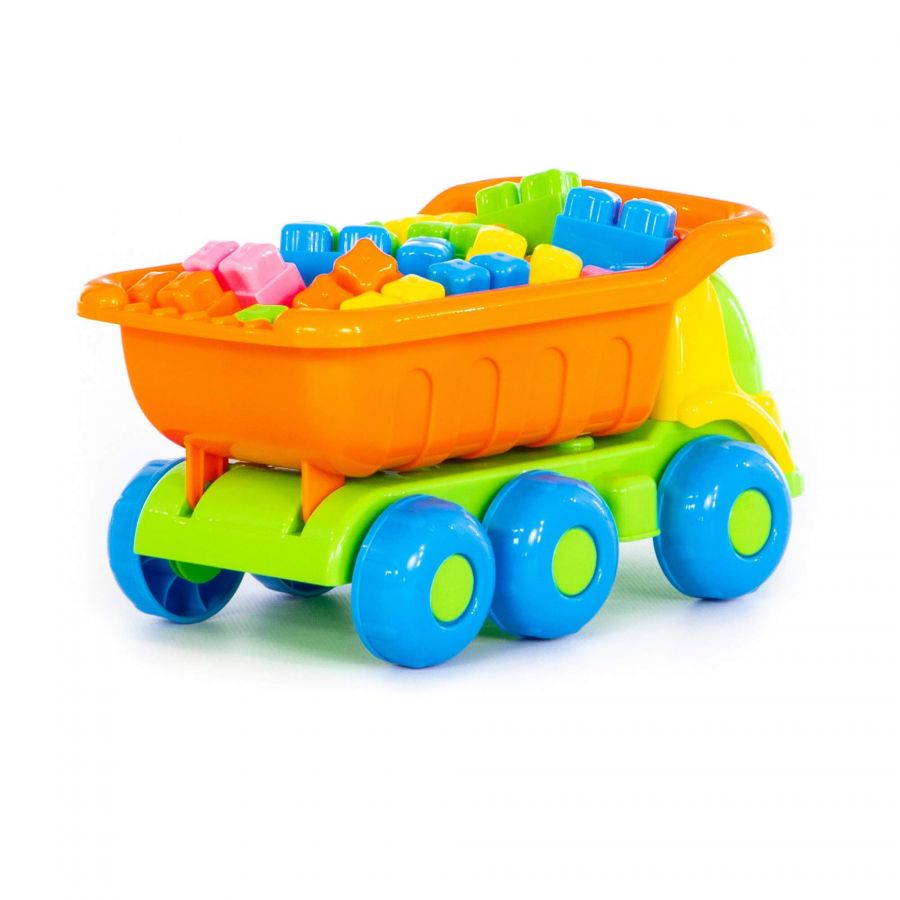 Набор №272: "Кеша", автомобиль-самосвал + конструктор "Малютка" (35 элементов)