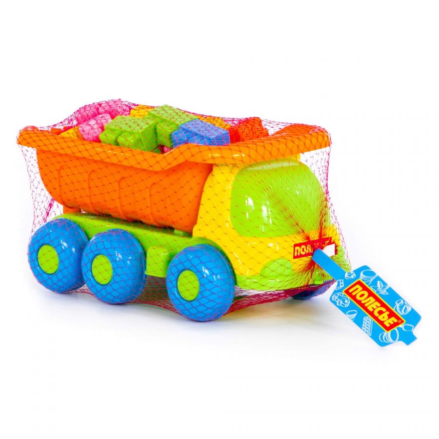 Набор №272: "Кеша", автомобиль-самосвал + конструктор "Малютка" (35 элементов)