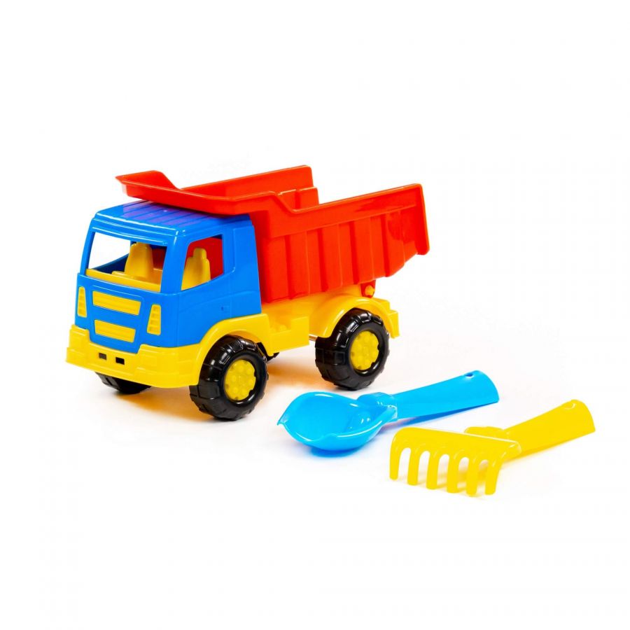 Набор №188: "Салют", автомобиль-самосвал + совок №2, грабельки №2