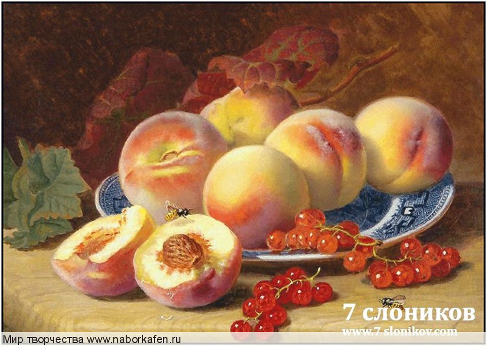 Набор для вышивания "587 Still life with peaches and red currants"