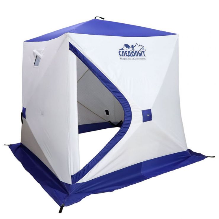 Палатка зима КУБ 3 места/3 слоя 195*195*205см СЛЕДОПЫТ (белый/синий) PF-TW-08