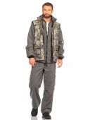Костюм ТАЙГА-3 с жилетом, ткань: Alova (Лабиринт/Серый) Huntsman