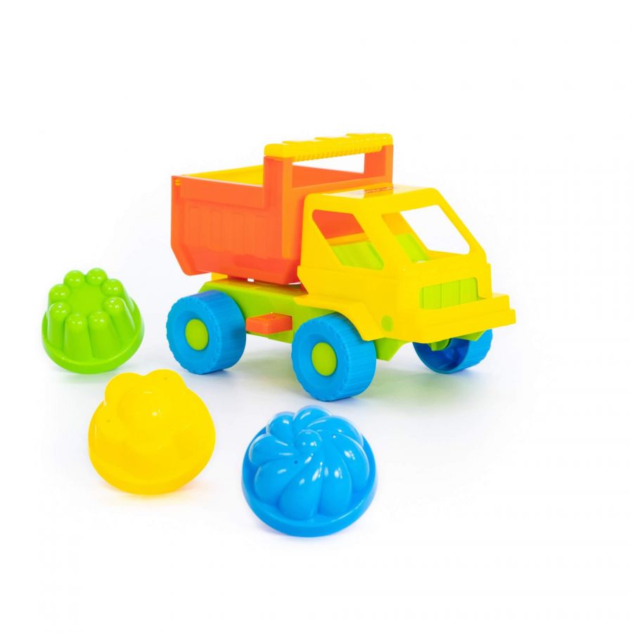 Набор №13: "Кузя", автомобиль-самосвал + 3 формочки